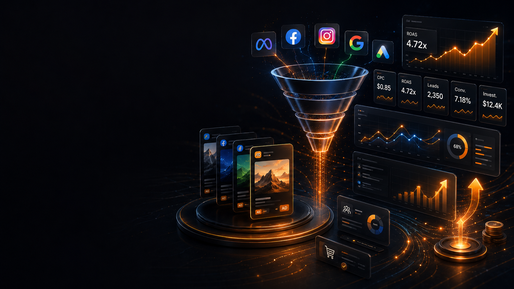 Painel visual de campanhas e trafego pago